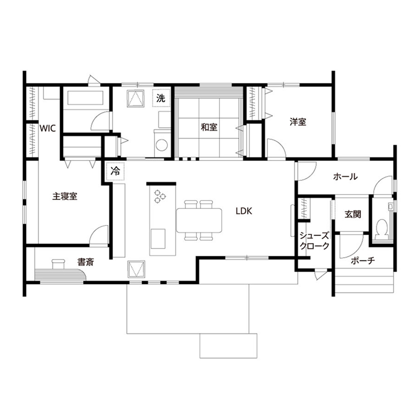 30坪の平屋間取り⑤ 間取り図