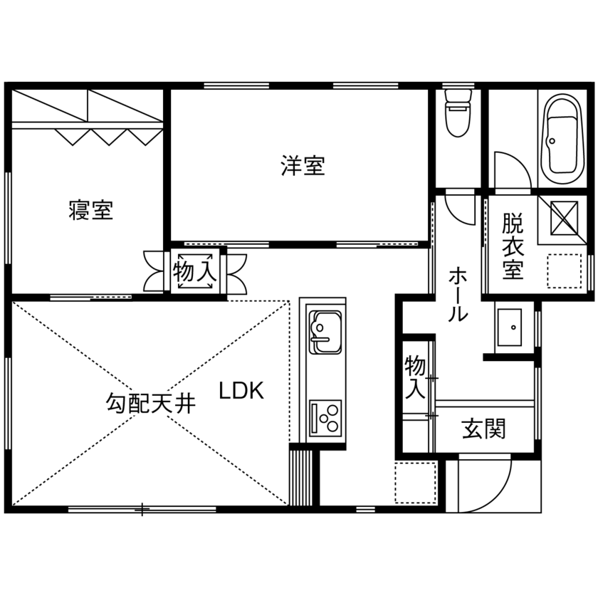 40坪の平屋間取り⑧ 40坪の敷地面積 間取り図