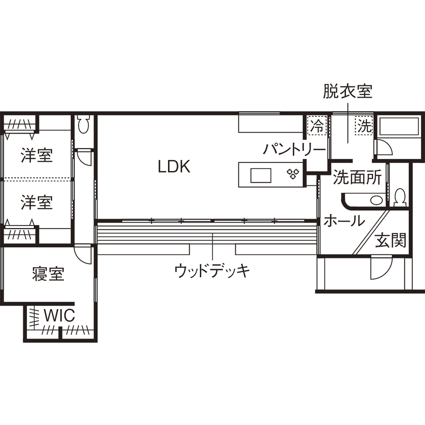 30坪の平屋間取り⑦ 間取り図