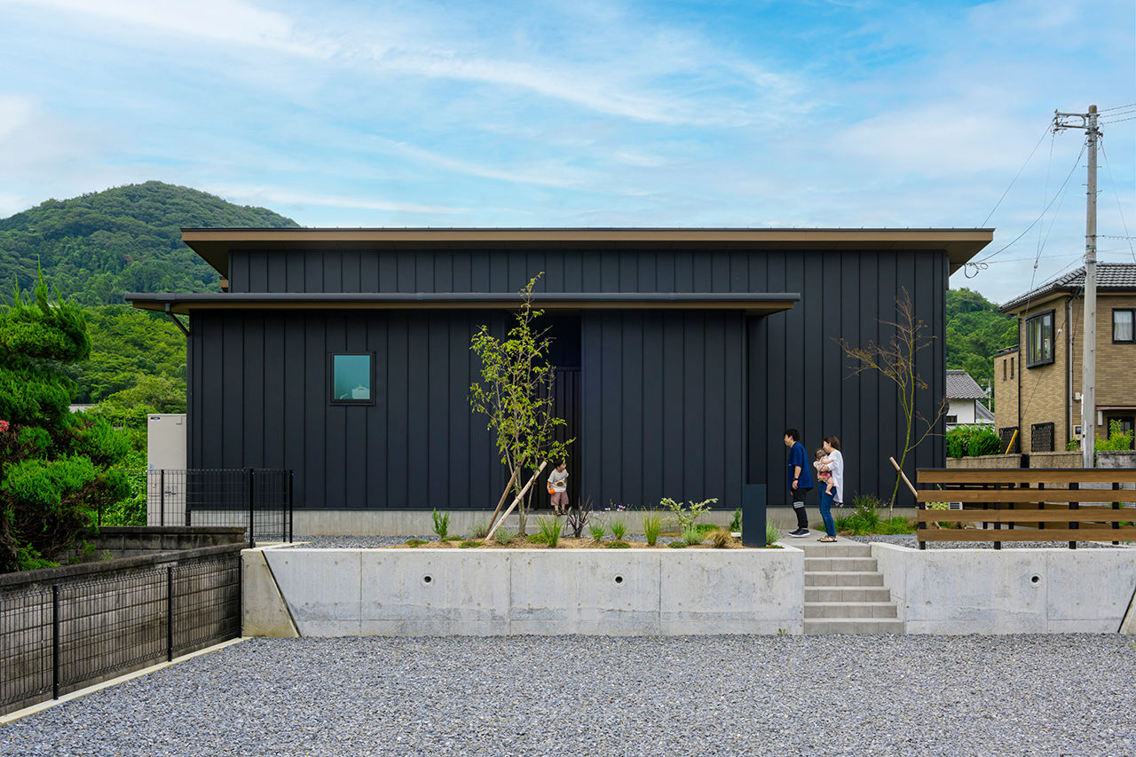 40坪の平屋間取り⑦ 中庭 外観