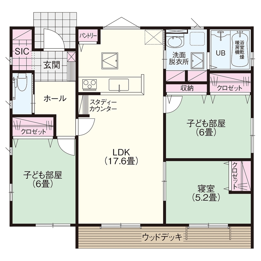 30坪の平屋間取り② 間取り図