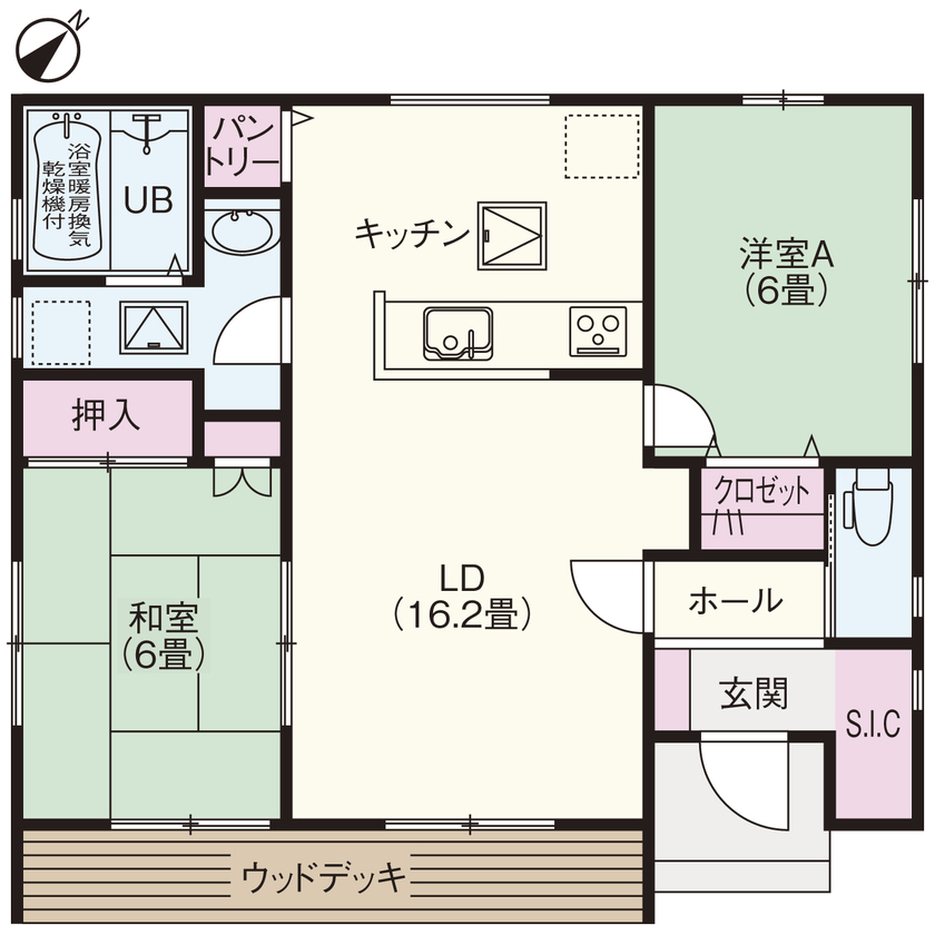 18坪の平屋間取り⑥ ローコスト 間取り図