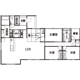 おしゃれな平屋間取り　⑨