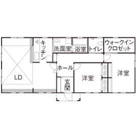 おしゃれな平屋間取り　③