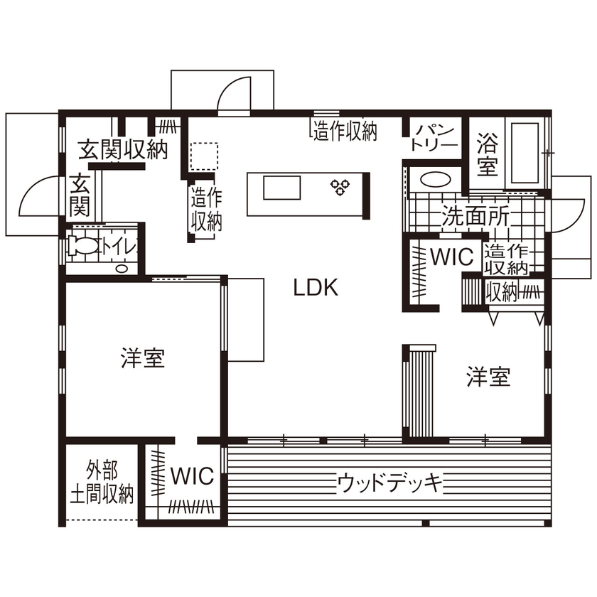 おしゃれな平屋間取り　⑩