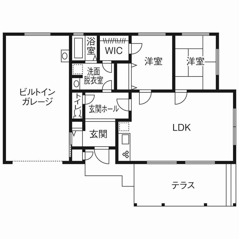 おしゃれな平屋の間取り　間取り②