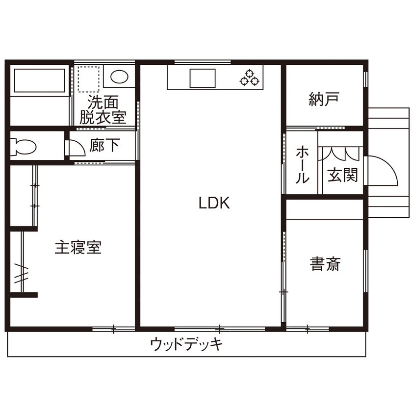 20坪のおしゃれな平屋間取り⑦　間取り図