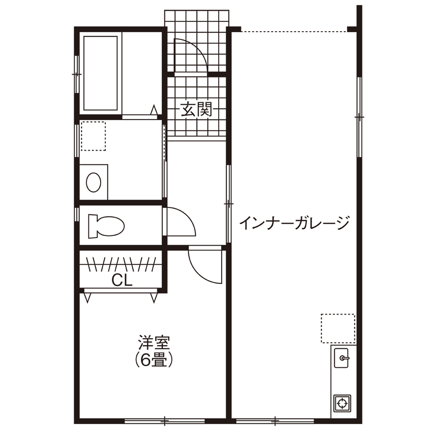 15坪の平屋間取り③　ローコスト　間取り図