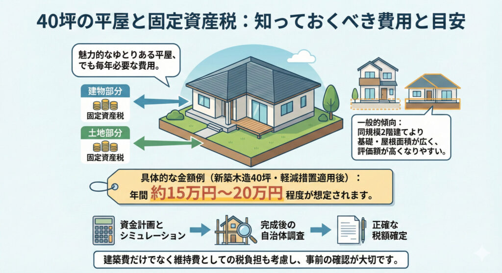 40坪の平屋の固定資産税 計算の目安