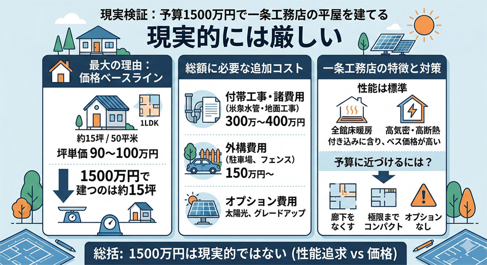 一条工務店の平屋は1,500万円 可能性を示した画像